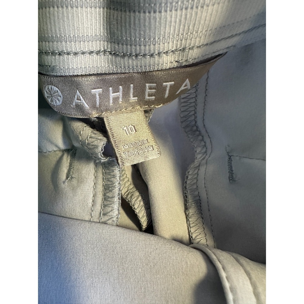 Athleta Tribeca Crop Pants Tern Grey Size 10 Travel Work Stretch Snap Ankle - Picture 8 of 16